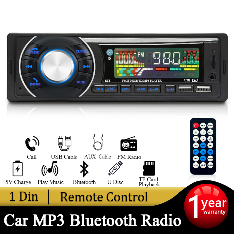 7 Autoradio 2 DIN Touch Screen Stereo Bluetooth AUX USB FM TF EC-7020