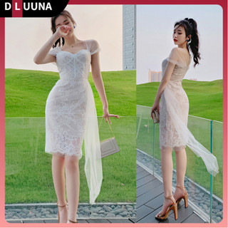 DLUUNA Fashion Formal Bodycon Lace Dress Elegant Casual Wedding Bridal  Bridesmaid Evening Dress Korean Cocktail Party Dress 4793 | Shopee Singapore