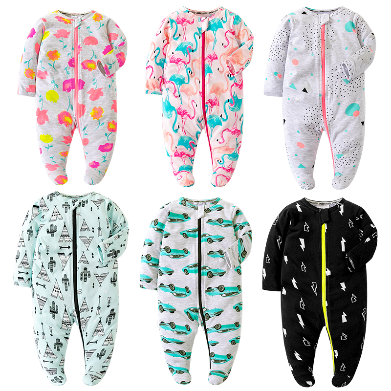 Newborn baby girls Play Pjs, 100 Organic Cotton Onepiece Romper