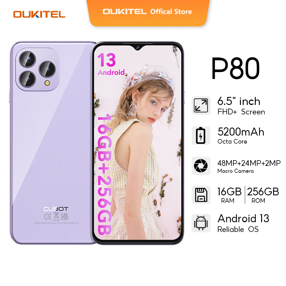 Cubot P80 6.583 Inch FHD+ Screen Android 13 Smartphone 8GB+256GB