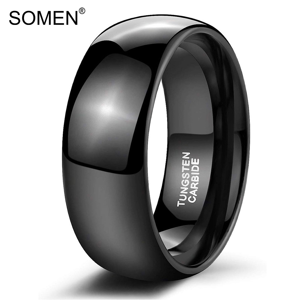 Mens black tungsten wedding on sale band