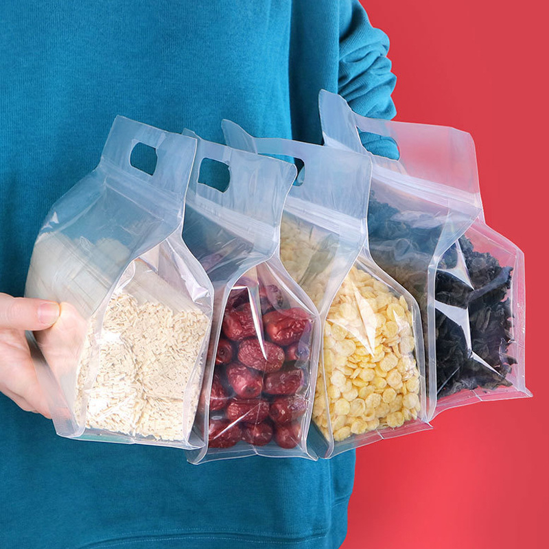 5Pcs Reusable Food Storage Bag Freezer Stand Up Zip Shut Bag Silicone ...