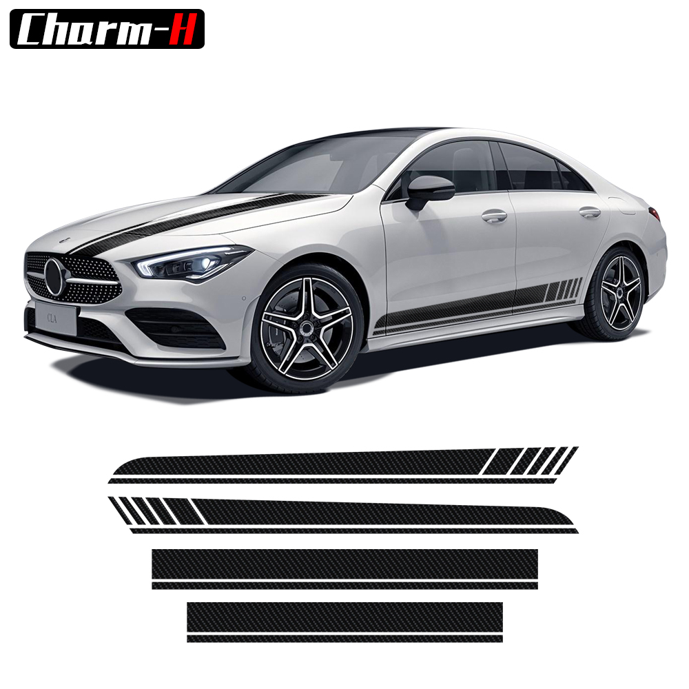 Edition 1 Style Car Hood Side Skirt Racing Stripes for Mercedes Benz ...
