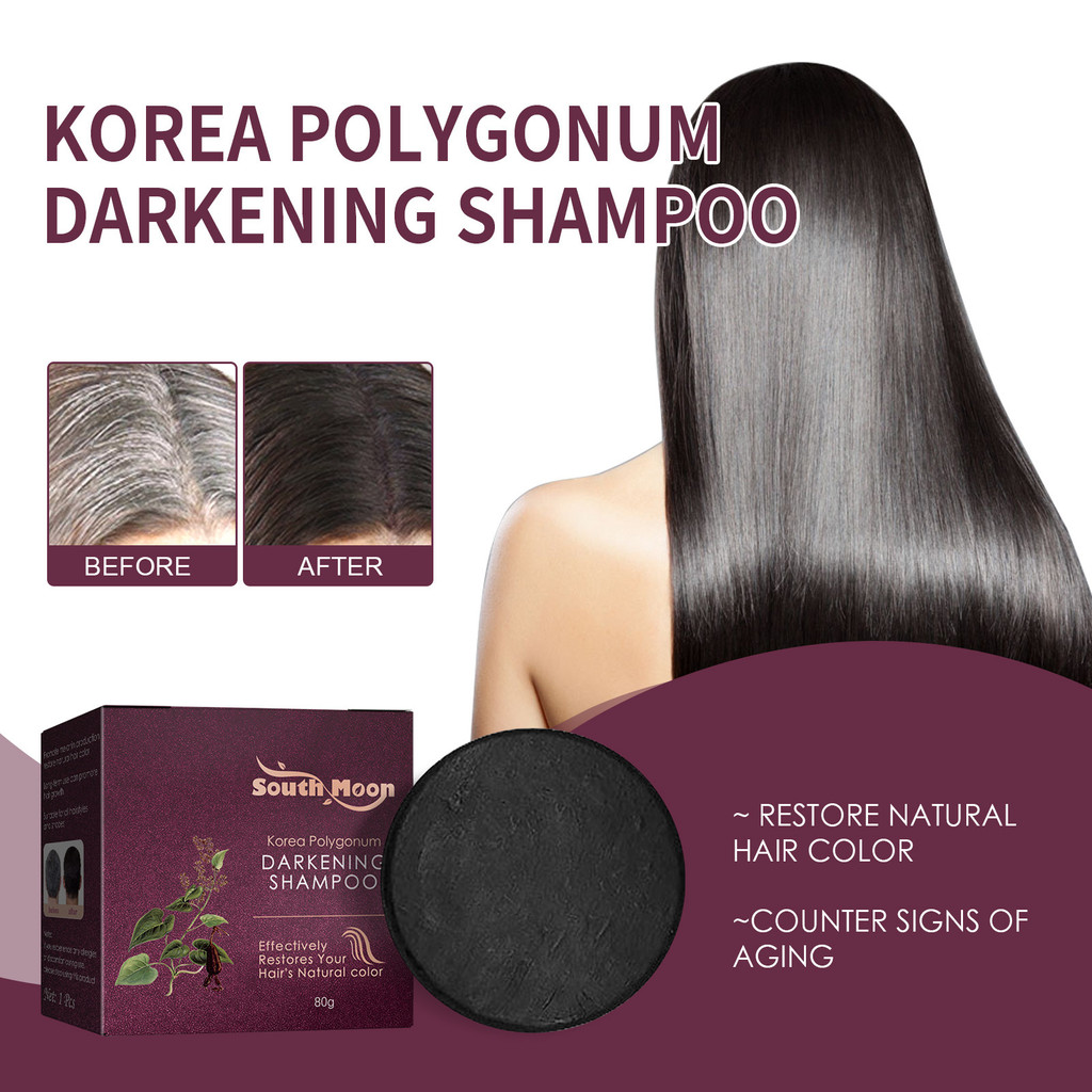 Product image 80G Polygonum Multiflorum Hair Shampoo Soap All natural restoration natural hair color black shiny hair strong nutritious hair root care White To Black Nourishing Hair Shampoo Soa- 4
