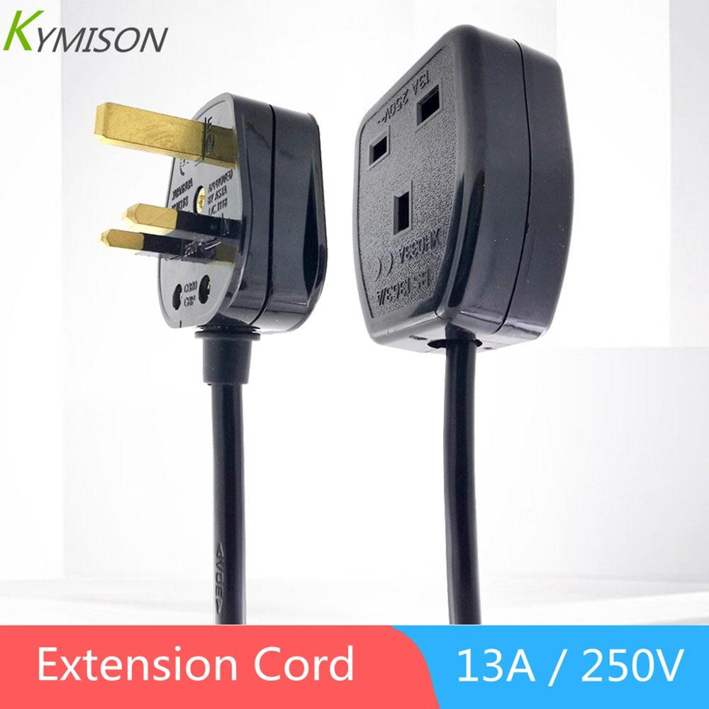 UK Male to Female Extension Cable, UK ASTA BS1363 Rewirable Fuse Plug