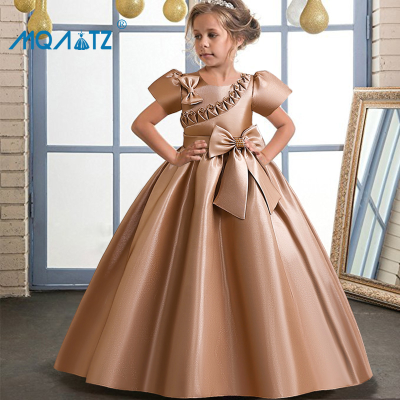 gold dresses for 11 year olds Needle & Thread Girls Matilda Dress in Gold main image 0
