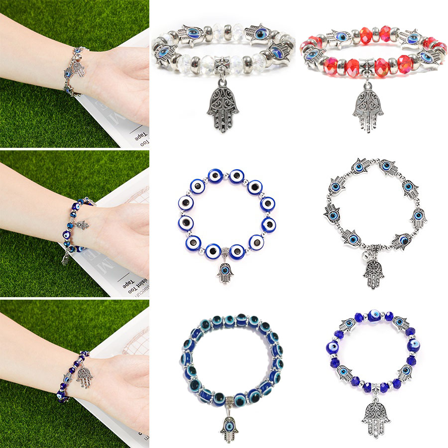 Blessed Evil Eye Bracelet Blue Eyes Lucky Fatima Beads Blue Eye Bracelet for Women Jewelry Accessories Gift Shopee Singapore