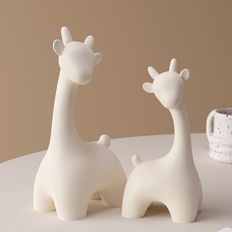 Qike Simple Modern Couple Deer Ornaments Living Room Wine Cabinet Entrance High-Value Decoration