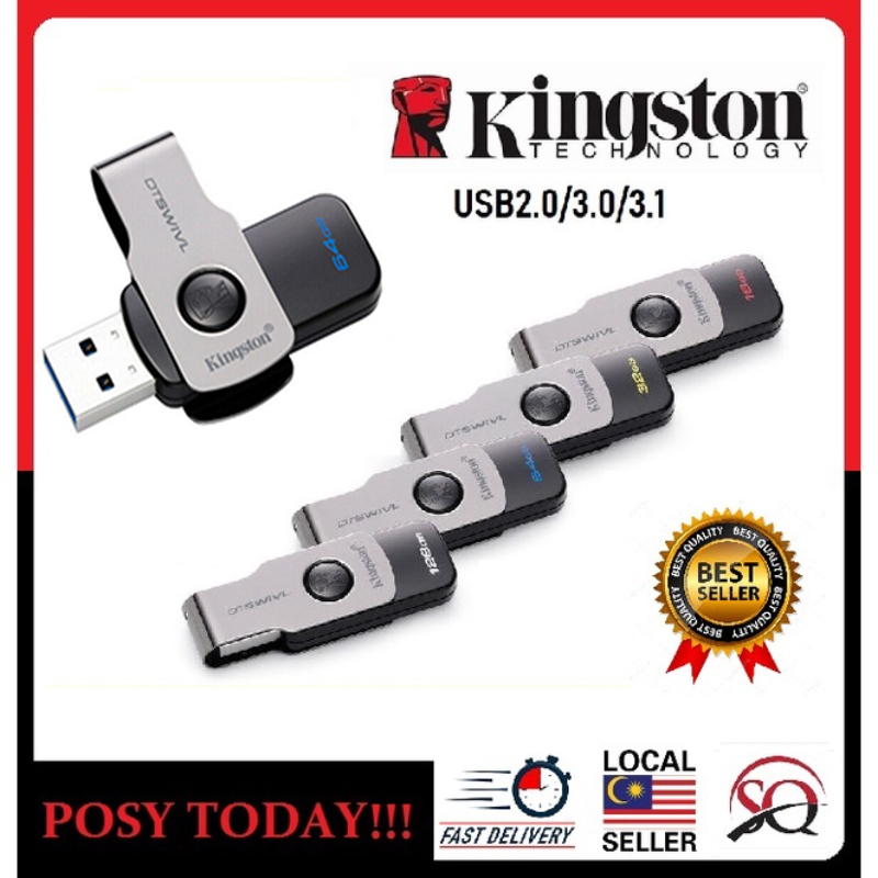 Kingston USB 3.1 4GB 16GB 32GB 64GB 128GB Data Traveler Swivl Flash ...