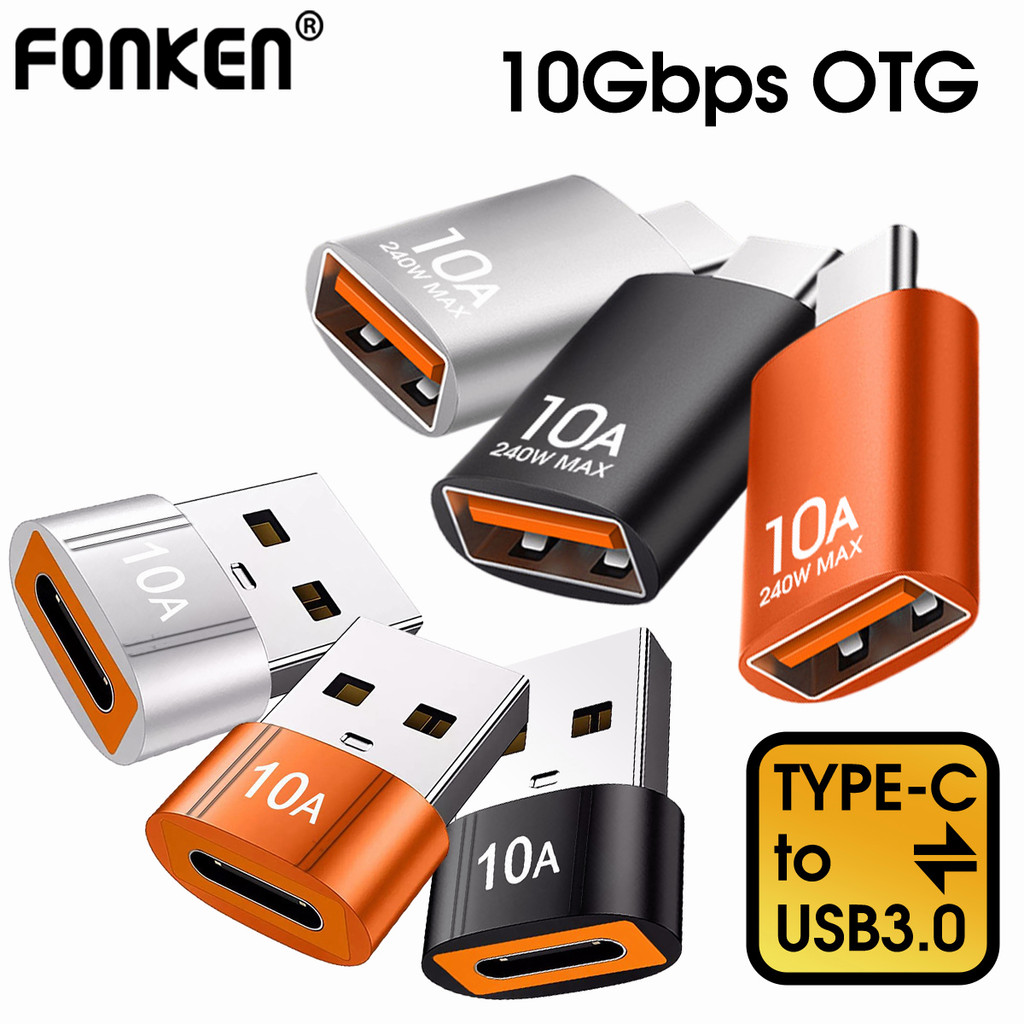 Fonken 10A USB 3.0 Type C Data Adapter Type C OTG Adapter USB C Male To