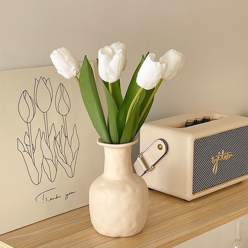 Simulation Floral Ornaments Feel Moisturizing Tulip Fake Flower Arrangement Dining Table Living Room High-End Decorations