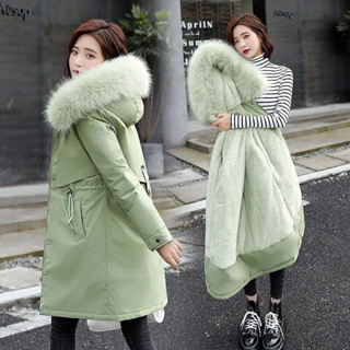 Winter New Women's Cotton-Padded Jacket Medium Long Solid Color Slim Cotton- Padded Jacket with Large Fur Collar for Women - China Jacket and Women's  Jacket price