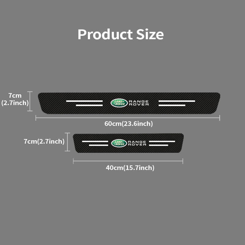 4pcs Car Threshold Strip Carbon Fiber Anti-scrath Stickers Car Logo ...