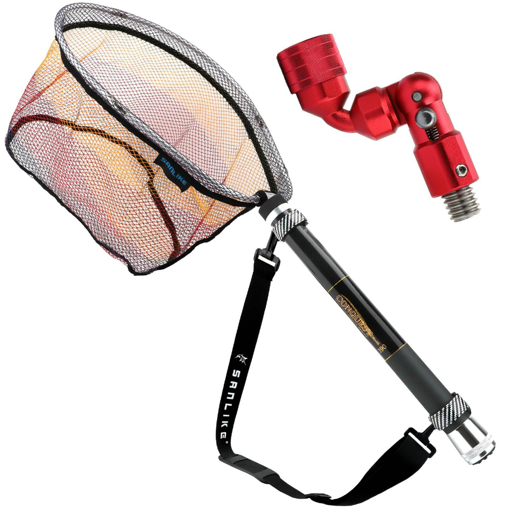 SANLIKE Retractable Fishing Landing Net Rod 2.4M/2.7M/3M/3.3M/3.6M/3.9M ...