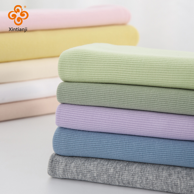 Cotton spandex knitting rib fabric DIY for summer T-shirt and tops ...