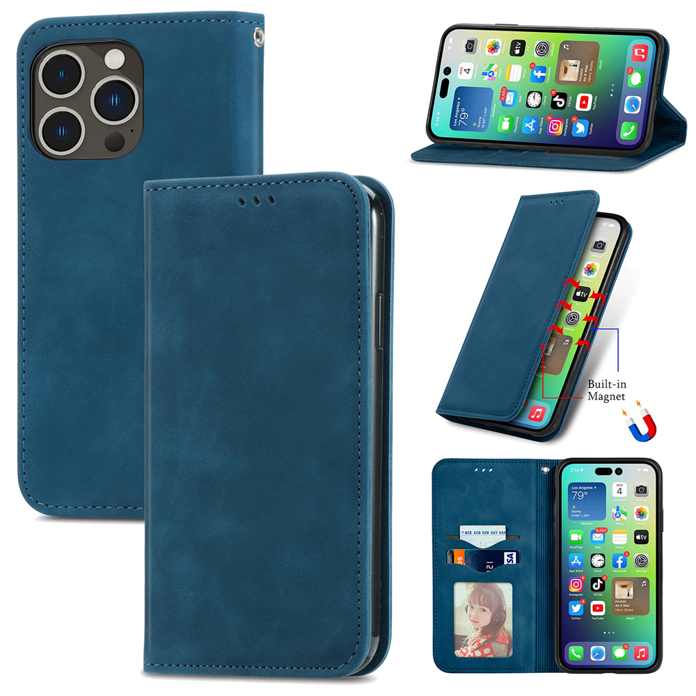 Luxury Magnetic Leather Flip Case For IPhone 15/14/13/12/11/XS/8 – With Kickstand & Card Holder