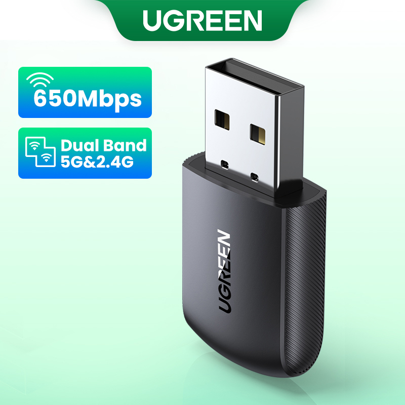 UGREEN WiFi Adapter 650Mbp WiFi5 2.4G & 5G Wireless Adapter USB Network