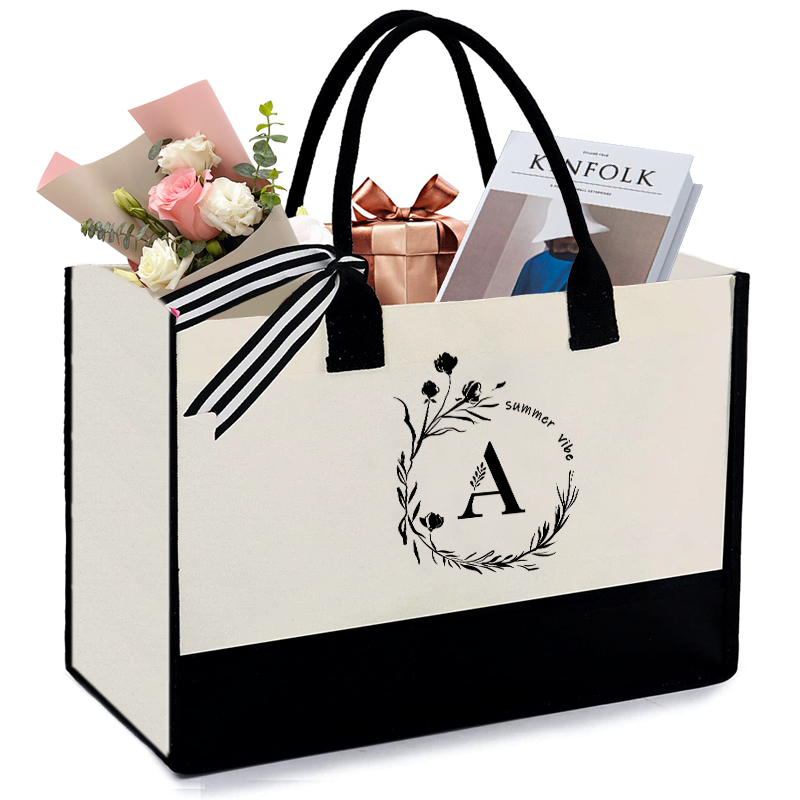QLSKO Personalized Initial Gift Bag Set With Bow Ribbon & Wrapping Paper - Monogrammed Birthday Gifts For Women & Men - View #13