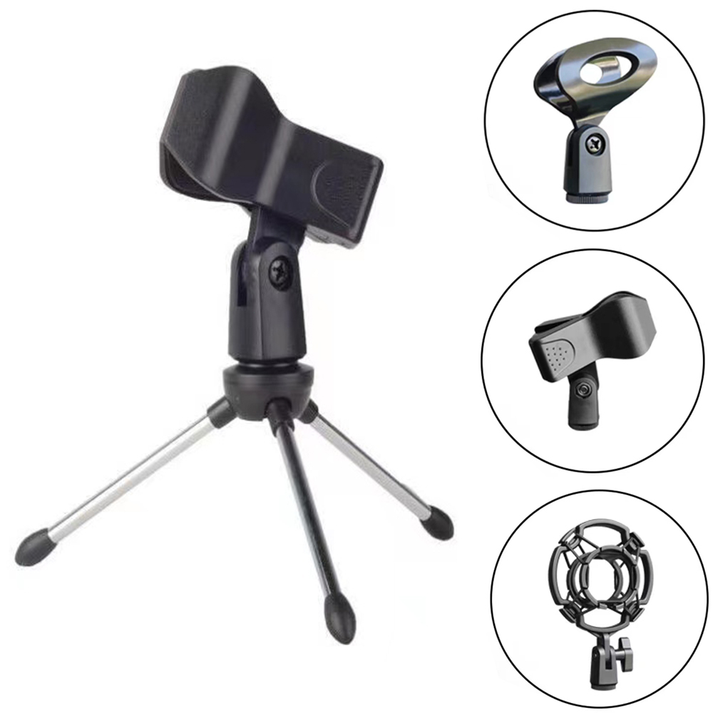 Triangle desktop microphone stand professional k singing shockproof  recording clip vertical base live wheat stand iron triangle stand