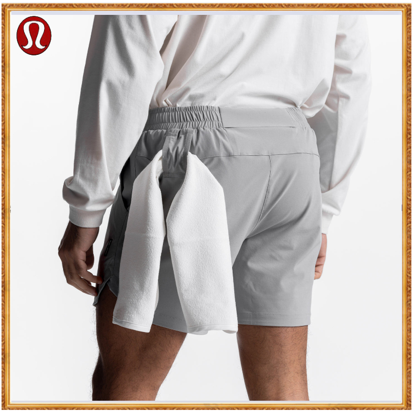 Lululemon (Aisa size) Men's Sports Quick-Drying Shorts Single-Layer Stitching Loose Fitness Training 5-Point Dk-12