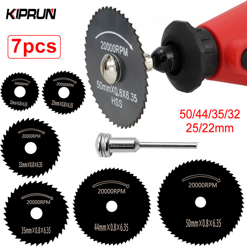 KIPRUN 7Pcs Mini HSS Circular Saw Blade Rotary Tool For Dremel Metal
