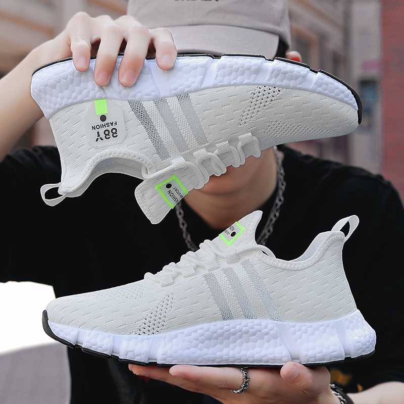 Student Sneakers Flying Woven Popcorn Sports Couple Trendy Shoes
