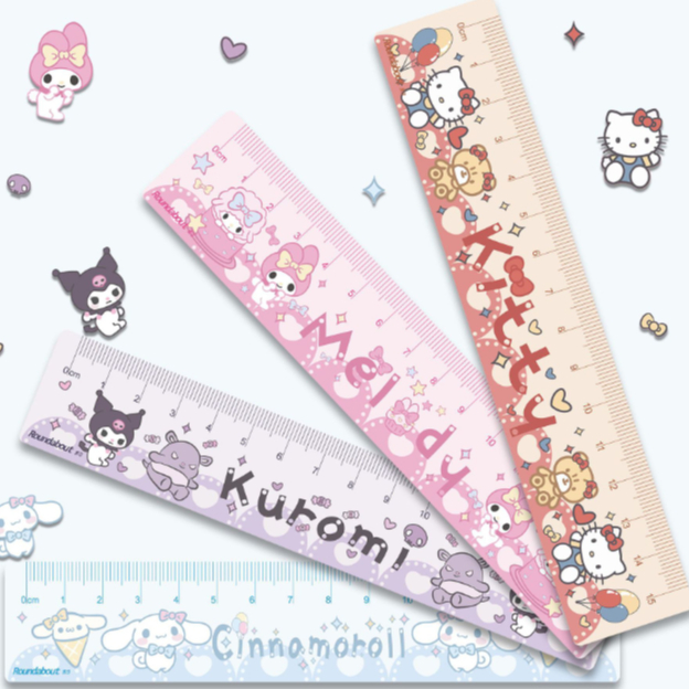 Japanese cute Sanrio sweet series 15CM ruler cinnamoroll scale kuromi ruler  Melody scale hello Kitty ruler student supplies stationery gift