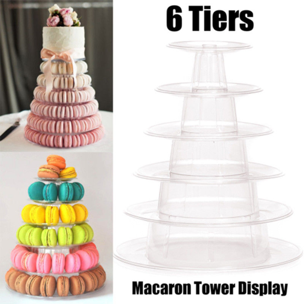 6-layer circular macaron tower cake rack PVC tray display rack suitable ...