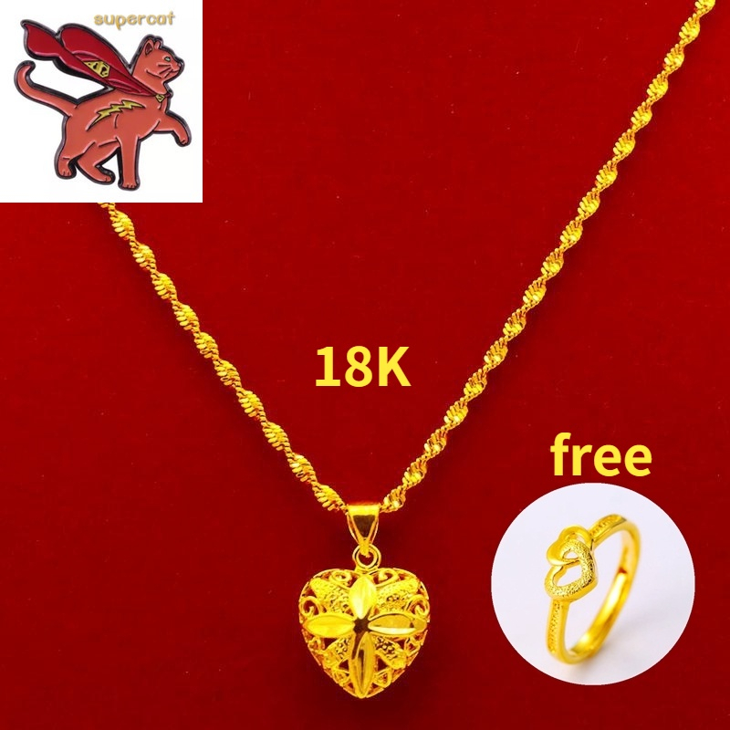 916 gold necklace for women Nasasangla Original Choker Necklace for Women Peach Heart Pendant