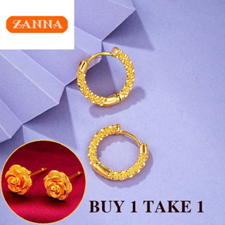 916 gold  earring pawnable for women pure 18K Saudi gold pawnable gypsophila earrings