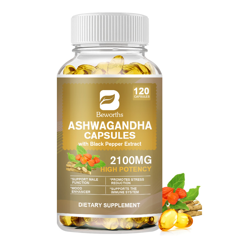 BEWORTHS Organic Ashwagandha Capsules Stress Relief, Mood Enhancer ...