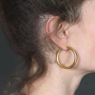 Gold chunky clearance hoop earrings