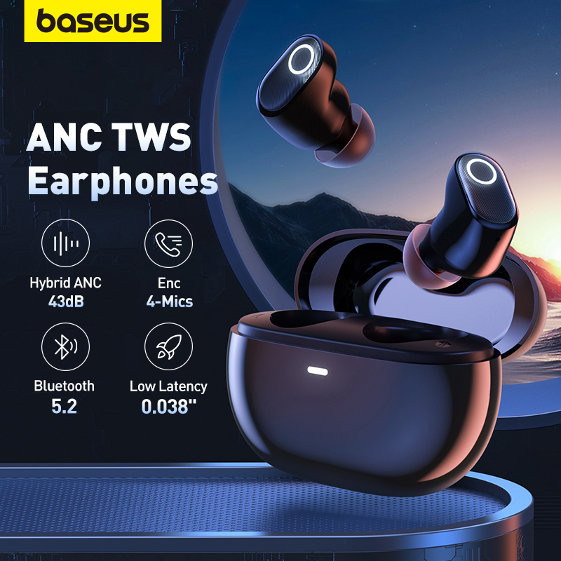 Baseus Bowie WM05 ANC TWS Wireless Earphones Bluetooth 5.2 | Shopee ...