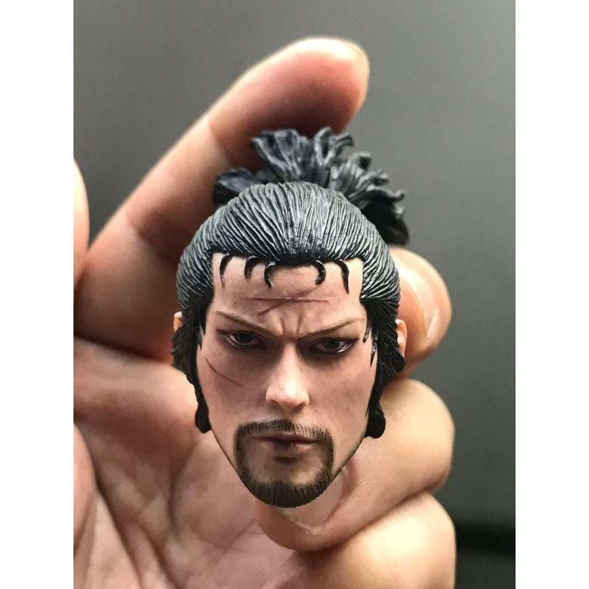1/6 Japanese Warrior Miyamoto Musashi Head Carved Model Fit For 12