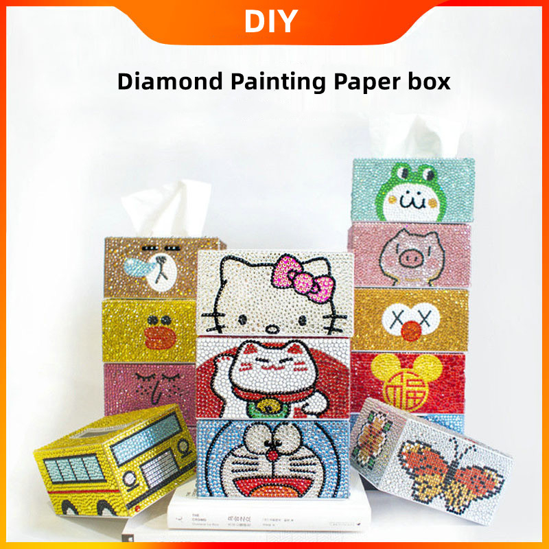 New Style Creative Diamond Painting Tissue Box diy Home Sticker