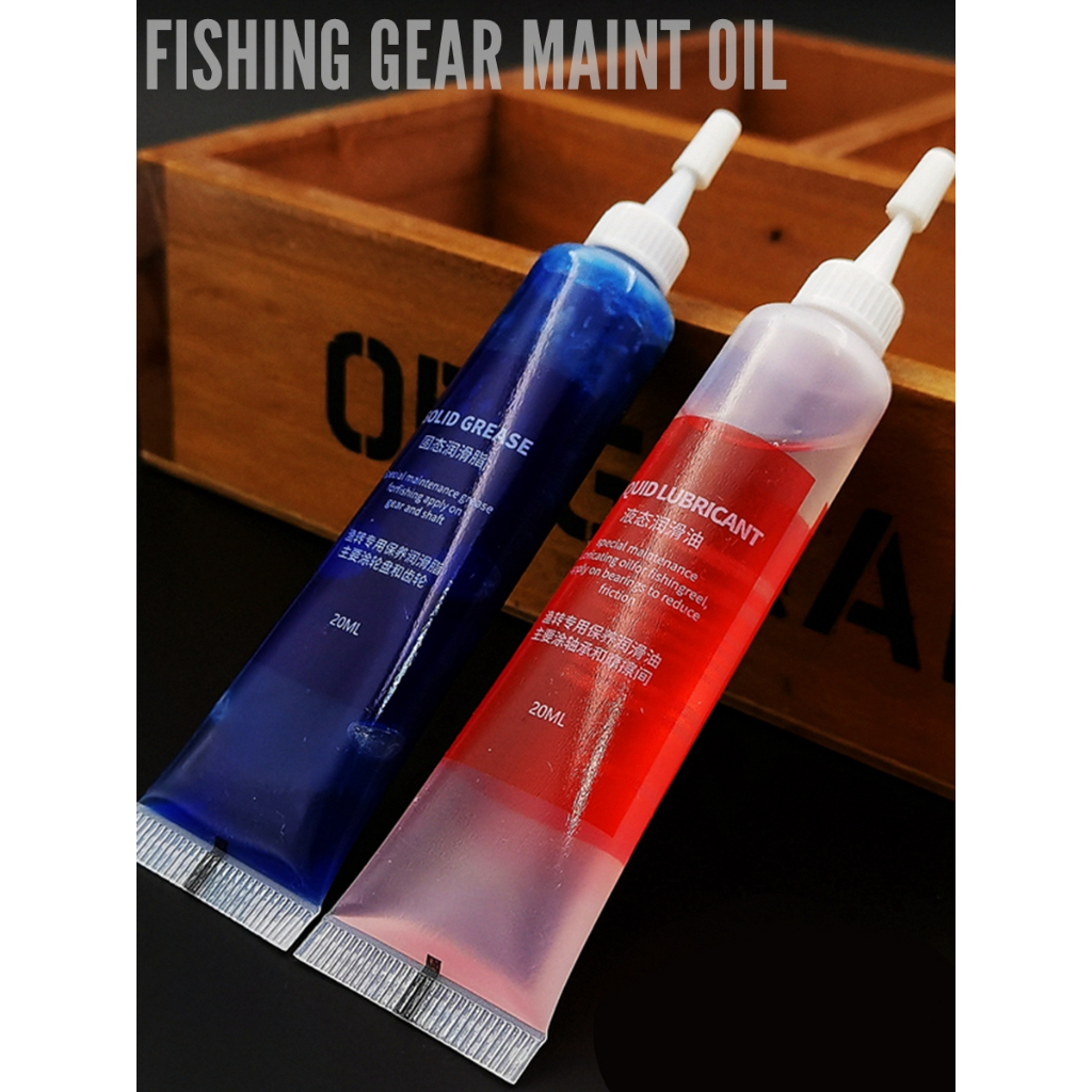 2pcs Fishing Reel Oil Set solidd grease 20ml with liquid lubricant 20ml ...
