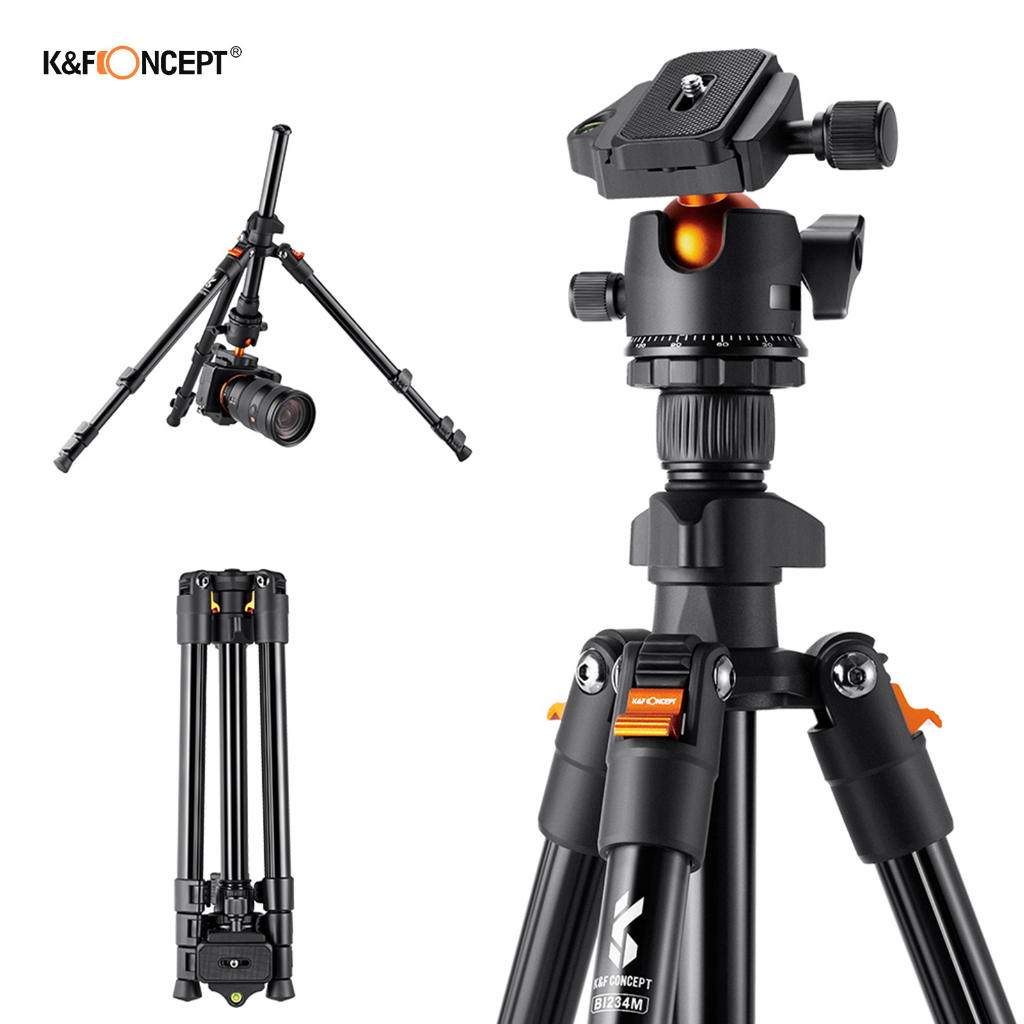 K&F CONCEPT Portable Camera Tripod Stand Aluminum Alloy 160cm/62.99 Max