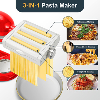  KitchenAid KSMPEXTA Gourmet Pasta Press Attachment with 6  Interchangeable Pasta Plates, White: Home & Kitchen
