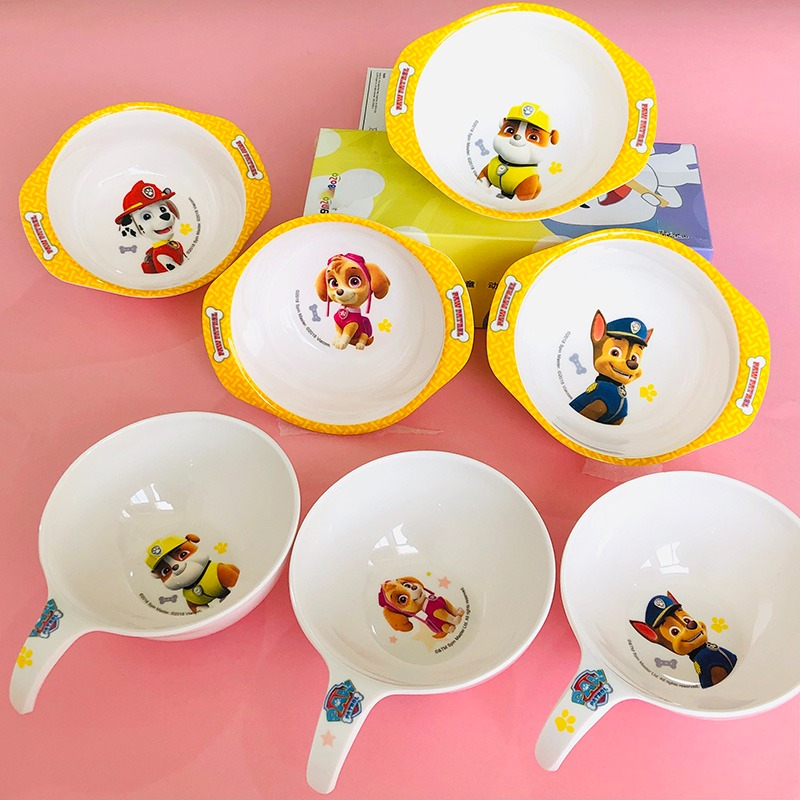PAW Patrol Cartoon Kids Bowl Tableware Melamine Bowl Souo Bowl Anti Shock  Bowl for Kid Super Wings Dinnerware