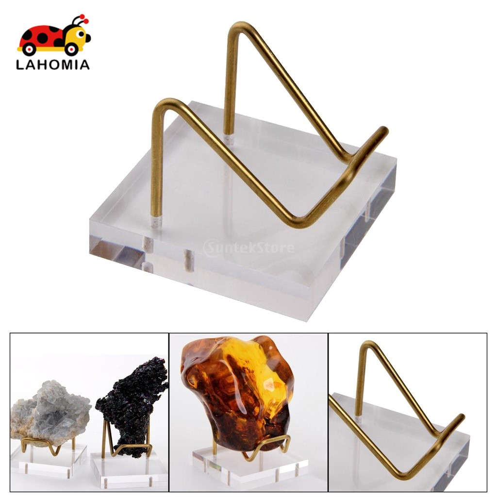 Lahomia Display Stand Geode Fossil Mineral Rock Crystal Agate Clear