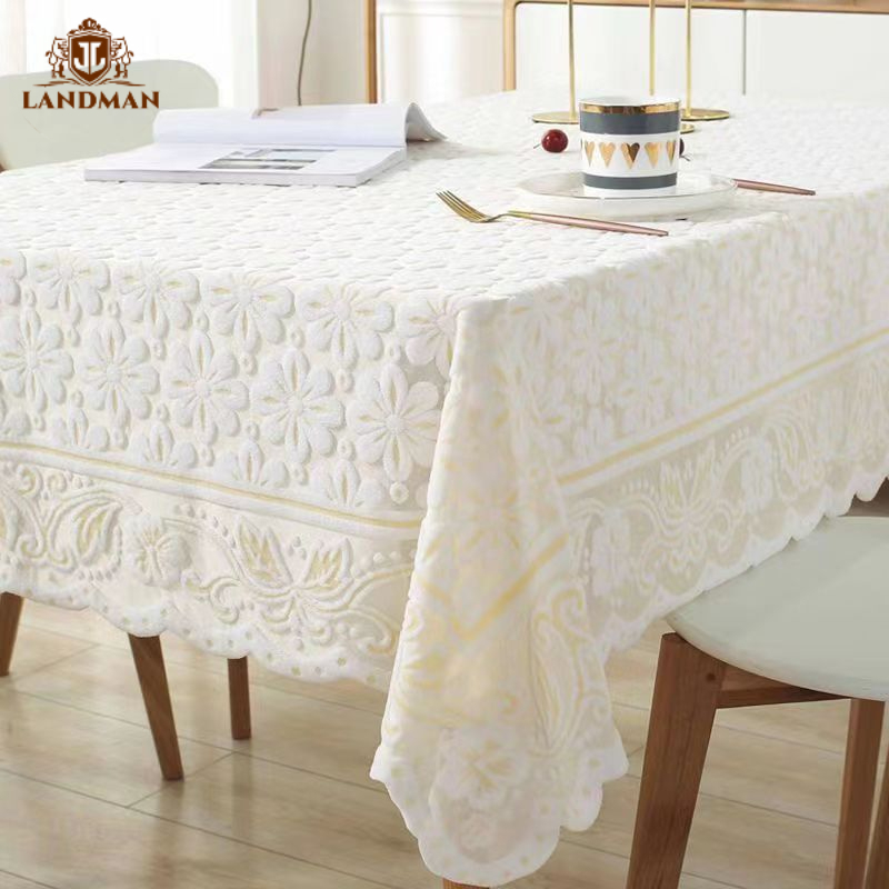 White Coffee Table Tablecloth Lace European Style Household Cover Cloth