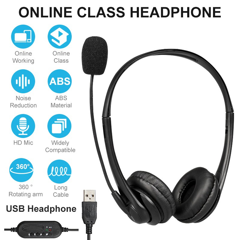3.5mm / USB plug Noise Canceling Wired Universal Headphones Microphone