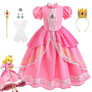 Costume Princesse Peach pour Filles, Super Mario