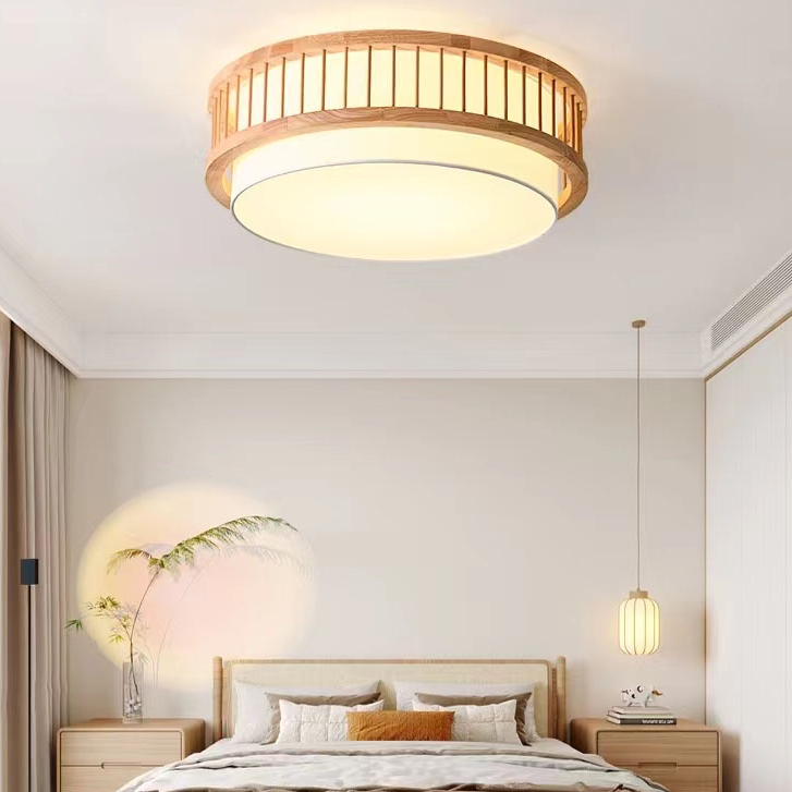 Wooden Ceiling Light Modern Design Japanese Style Bedroom Light Living