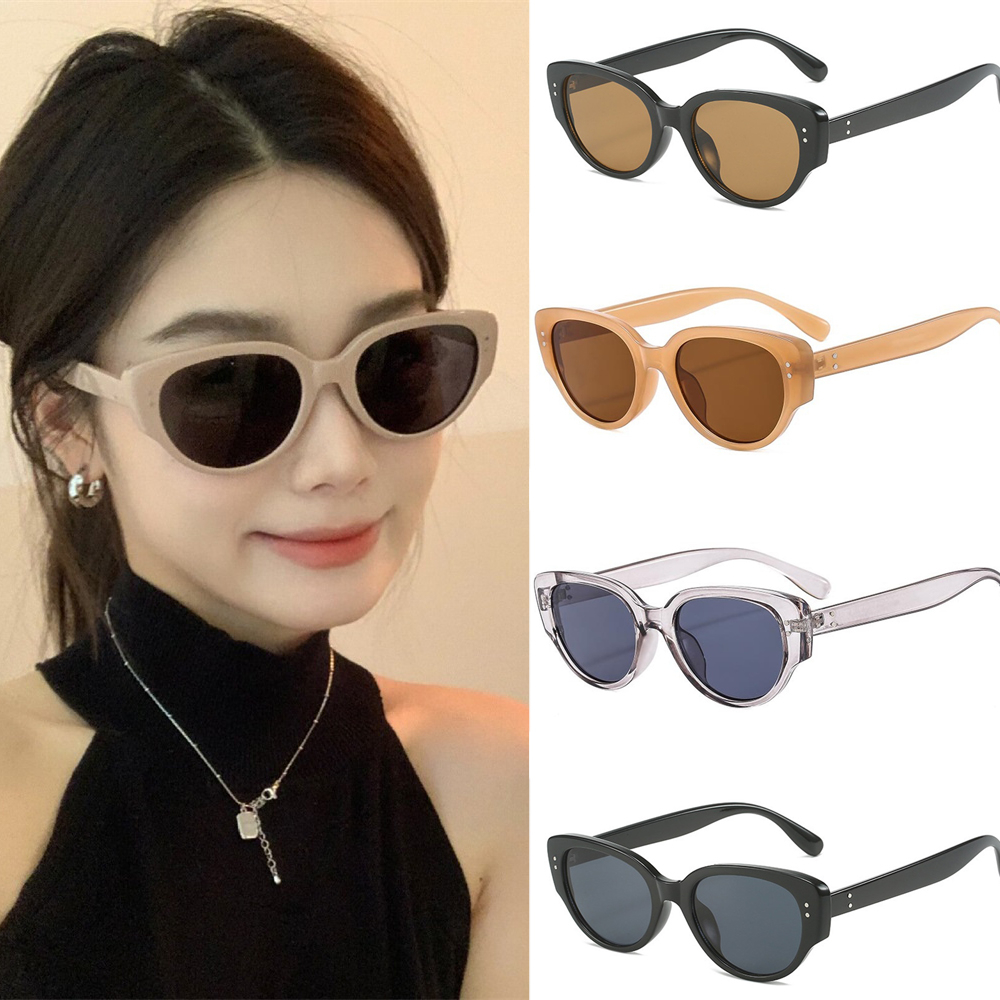 Retro Cateye Oval Sunscreen Sunglasses Women Men Polarized Anti