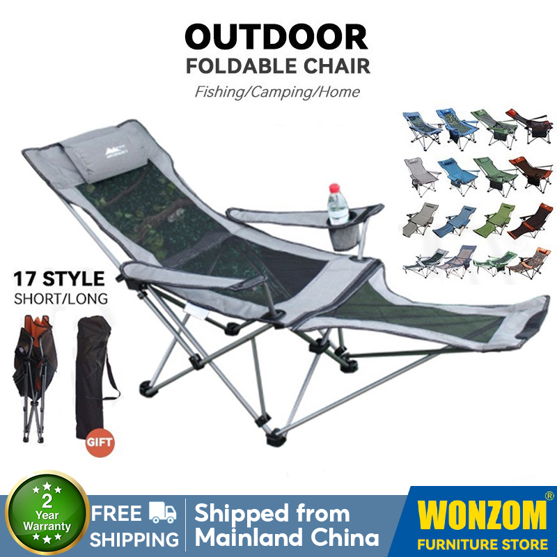 WONZOM Outdoor Foldable Chair Casual Portable Field Camping Chair Arm ...