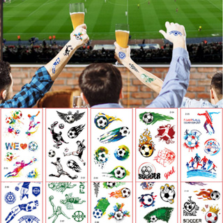 15 Sheets Football Temporary Stickers Kids Football Face Stickers