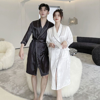 Chinese DragonNightwear Men Robe Silk Satin Japanese Kimono Dressing Gown  Bath