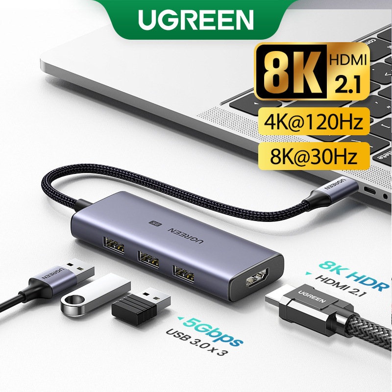 8K 60Hz USB C vers HDMI 2.1 adaptateur pour iPad Pro MacBook PC