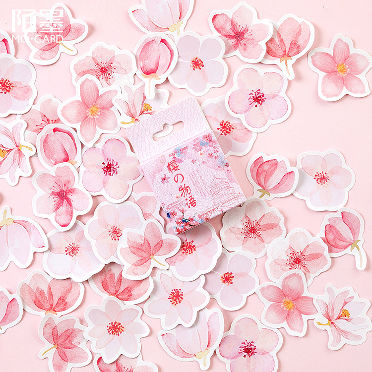 45Pcs Sticker Box Sakura Series DIY Planner Deco Stickers Sealing ...